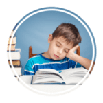 wellness orthodontics sleeping child with books